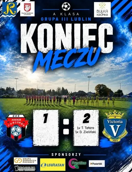 Victoria Rybczewice wygrywa w Jabłonnie 2:1 w osłabieniu