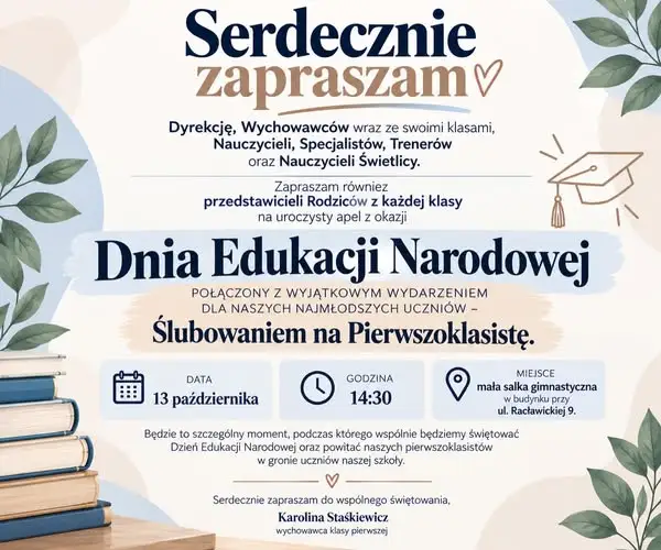 Świdnik: Dzień Edukacji Narodowej i ślubowanie pierwszoklasistów już 13 października