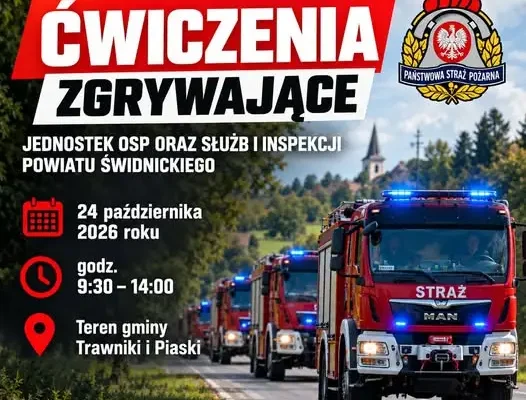 Ćwiczenia zgrywające OSP i służb powiatu świdnickiego w gminach Trawniki i Piaski