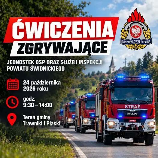 Ćwiczenia zgrywające OSP i służb powiatu świdnickiego w gminach Trawniki i Piaski